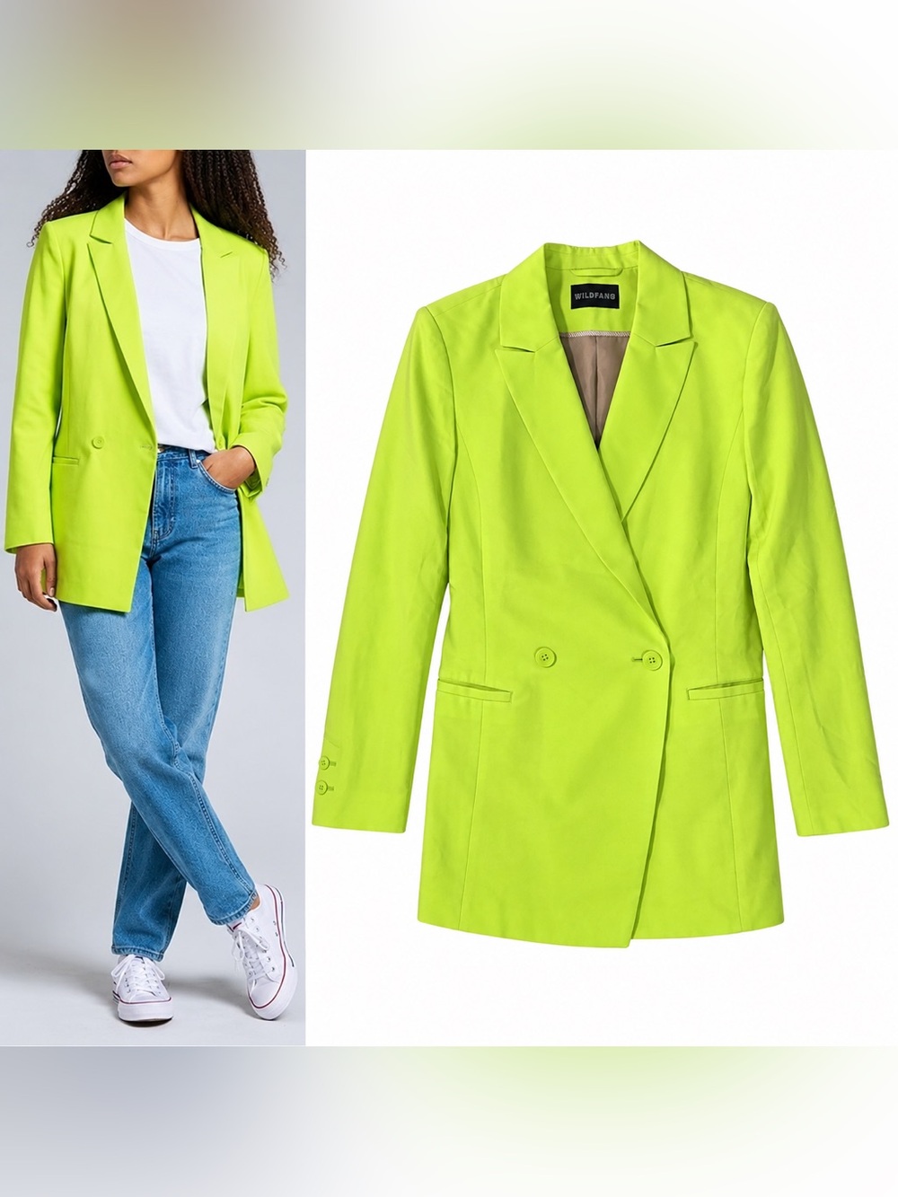 Wildfang Empower Blazer Neon Lime Green NWT Unisex